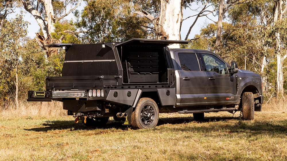 78. F250 Super duty Lift Off Canopy Three Quarter-1